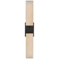 Covet Double Box Sconce in Bronze with Alabaster