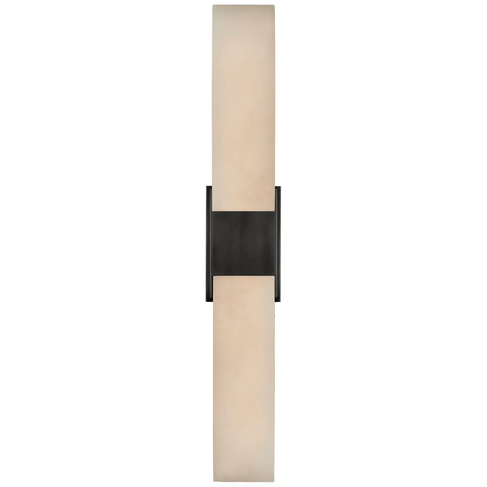 Covet Double Box Sconce in Bronze with Alabaster
