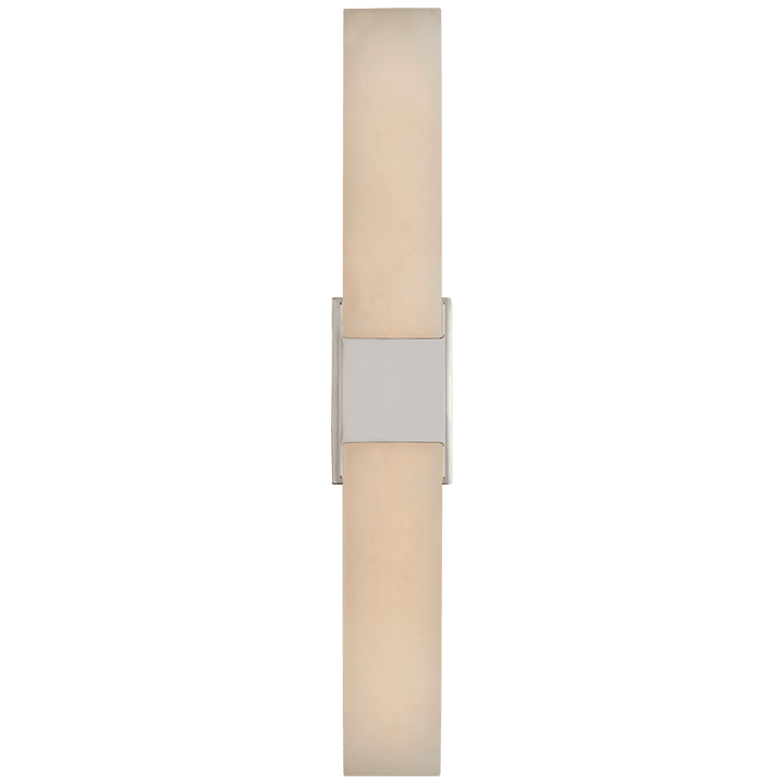 Covet Double Box Sconce in Polished Nickel with Alabaster