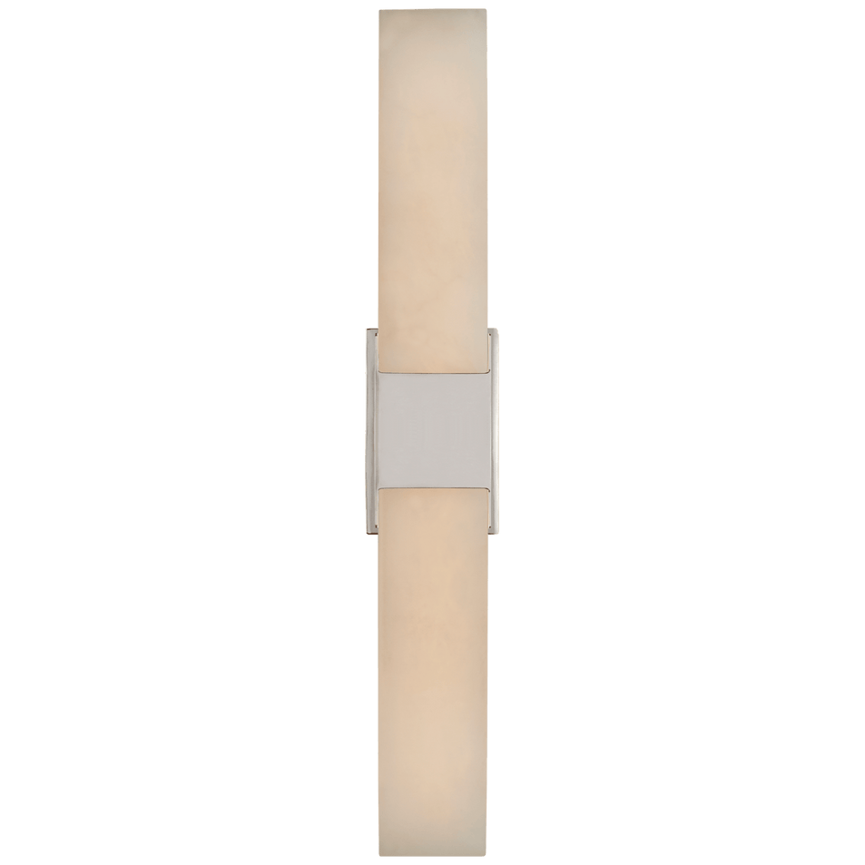 Covet Double Box Sconce in Polished Nickel with Alabaster