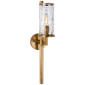 Liaison Single Sconce in Antique-Burnished Brass with Crackle Glass