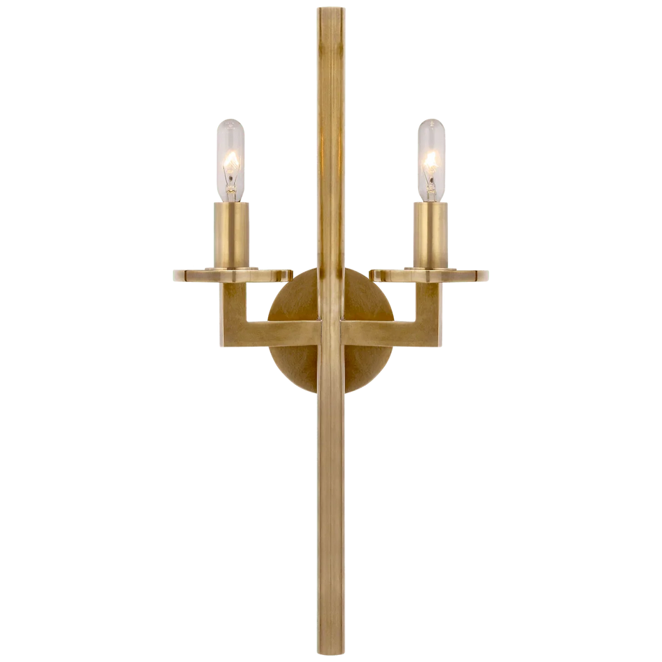 Liaison Double Sconce, a premium Decorative light by Visual Comfort & Co. Close - up image of its design.