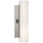 Precision Cylinder Sconce in Polished Nickel with White Glass