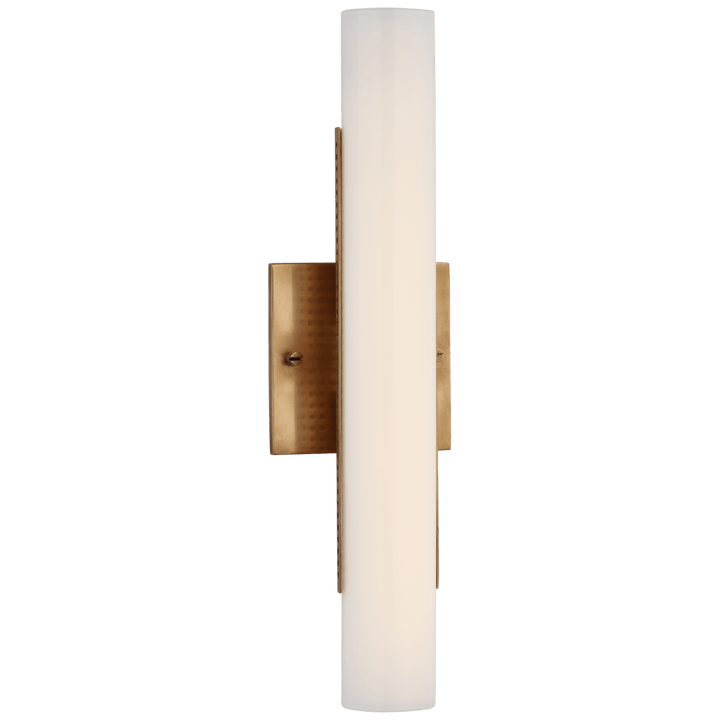 Precision 15" Bath Light in Antique-Burnished Brass with White Glass