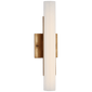 Precision 15" Bath Light in Antique-Burnished Brass with White Glass