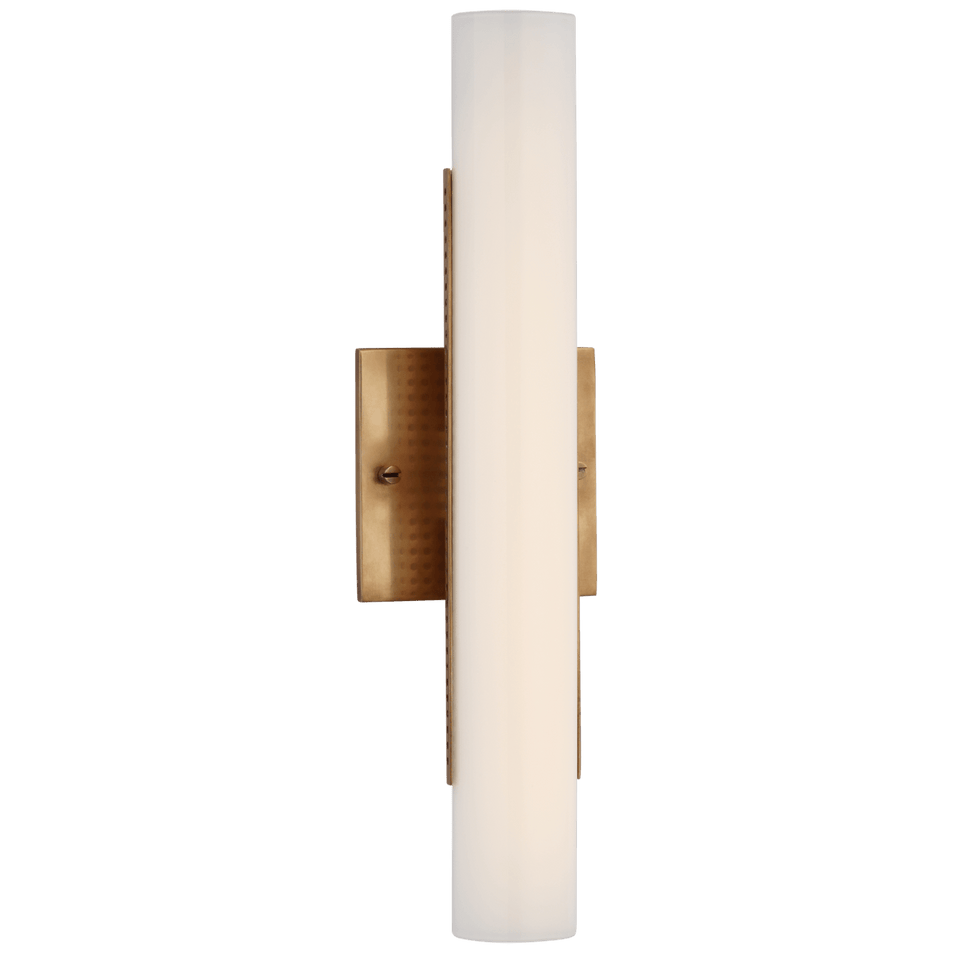 Precision 15" Bath Light in Antique-Burnished Brass with White Glass