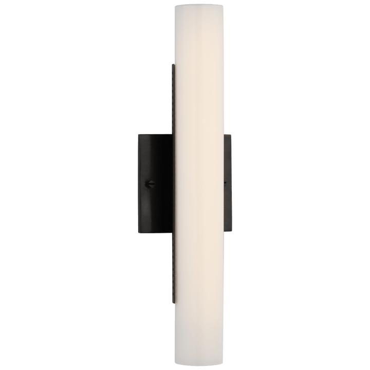 Precision 15" Bath Light in Bronze with White Glass