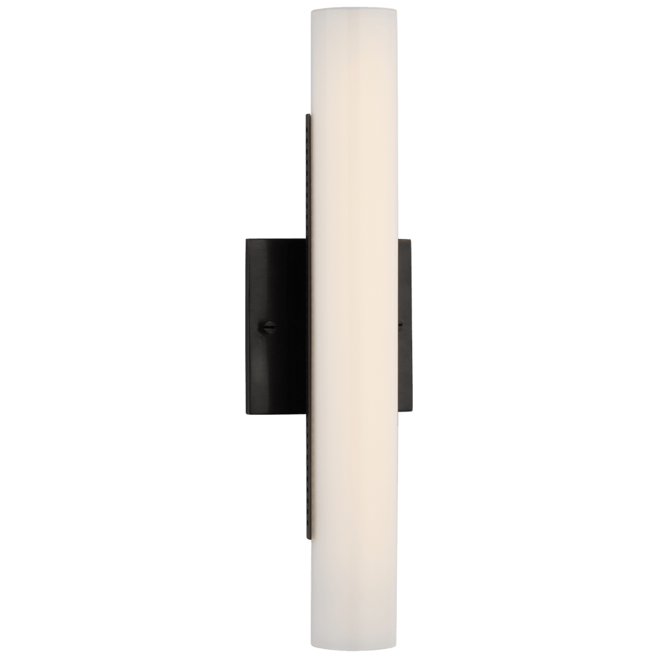 Precision 15" Bath Light in Bronze with White Glass