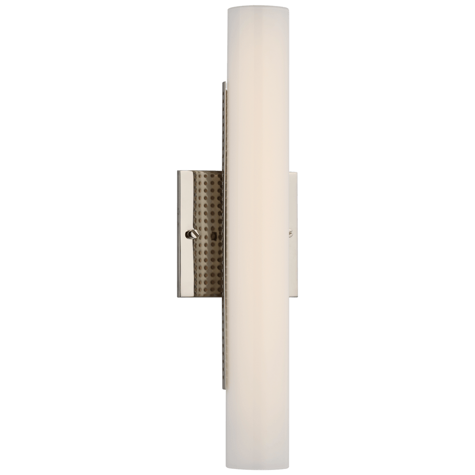 Precision 15" Bath Light in Polished Nickel with White Glass