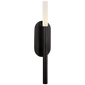 Rousseau Medium Bath Sconce in Bronze with Etched Crystal
