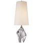 Halcyon Accent Table Lamp in Quartz with Antique Brass Shade