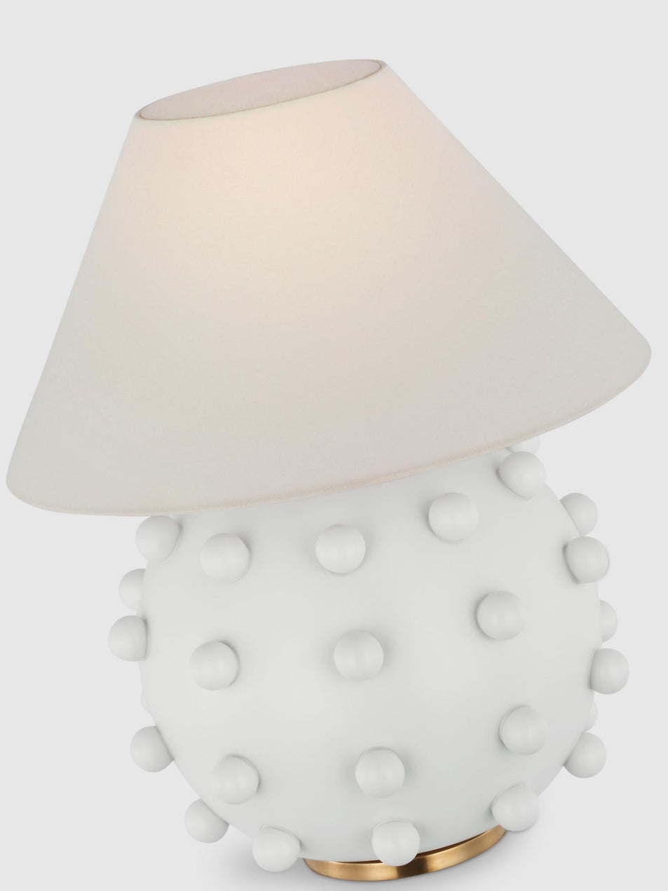Linden Medium Orb Table Lamp in Plaster White with Linen Shade
