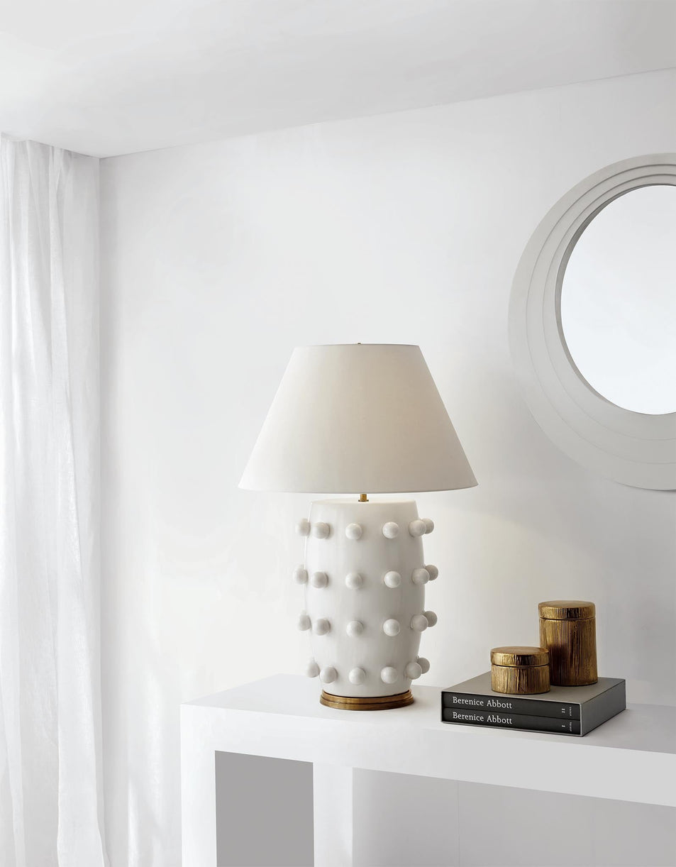 Linden Table Lamp, a premium Decorative light by Visual Comfort. Close - up image of its design.