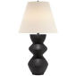 Utopia Table Lamp in Aged Iron with Linen Shade