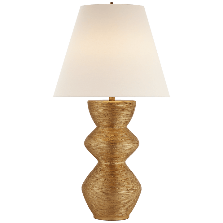 Utopia Table Lamp in Gild with Linen Shade