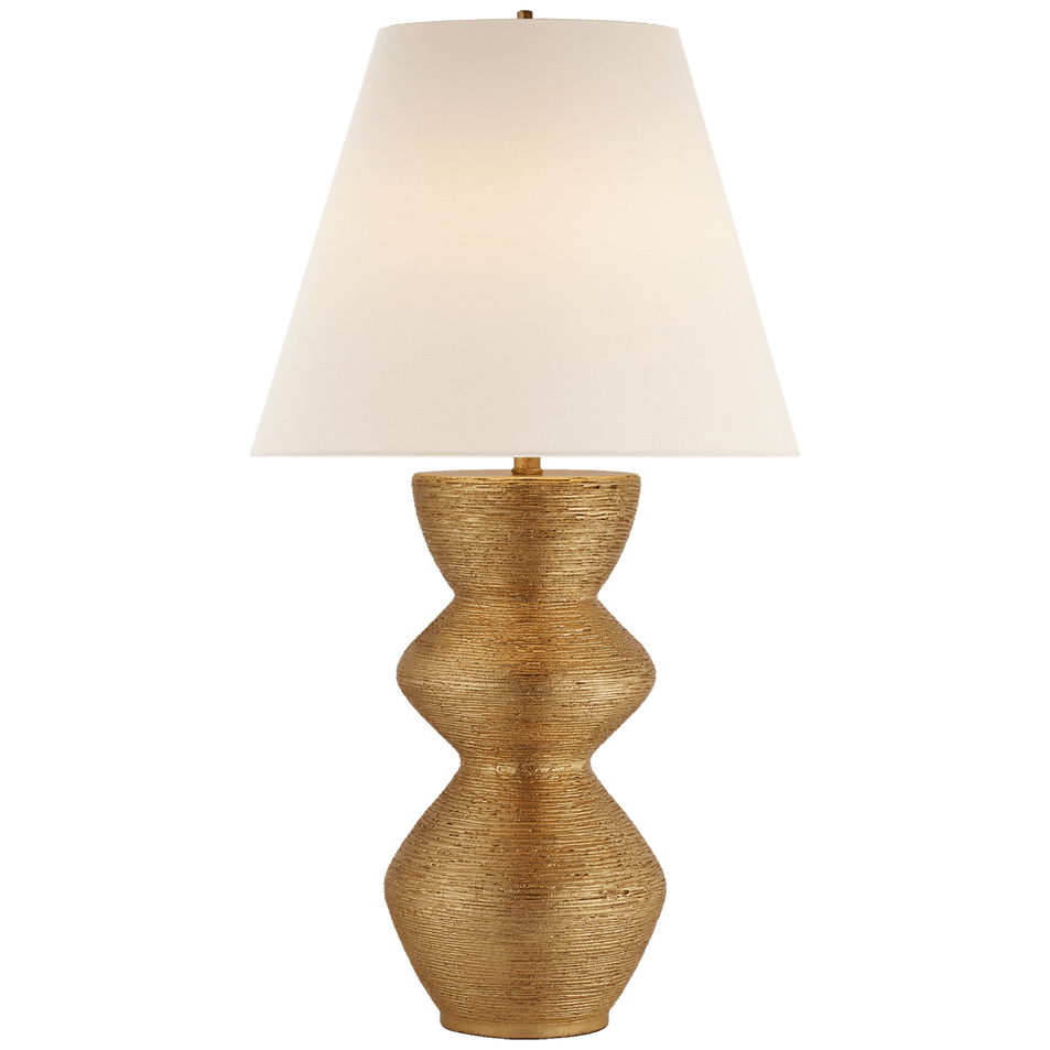 Utopia Table Lamp in Gild with Linen Shade