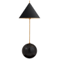 Cleo Orb Base Accent Lamp in Antique-Burnished Brass with Black Shade