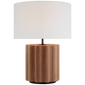 Scioto Medium Table Lamp in Terracotta Stained Concrete with Linen Shade