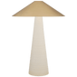 Miramar Table Lamp in Porous White with Antique-Burnished Brass Shade