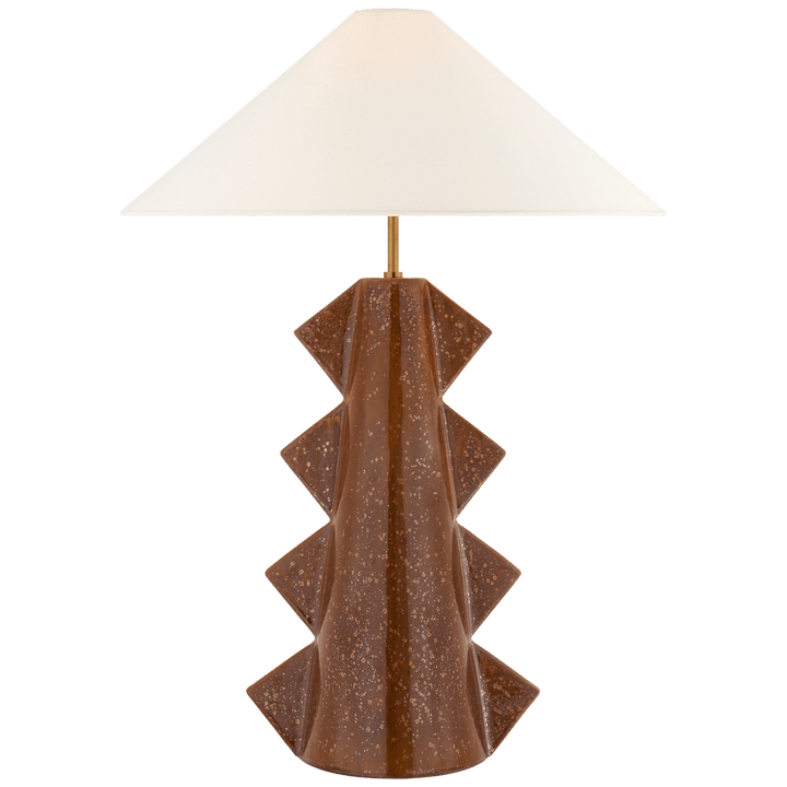 Senso Large Table Lamp in Autumn Copper with Linen Shade