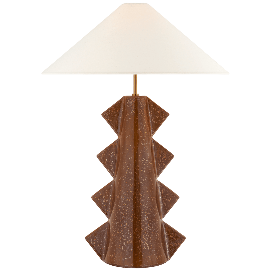 Senso Large Table Lamp in Autumn Copper with Linen Shade