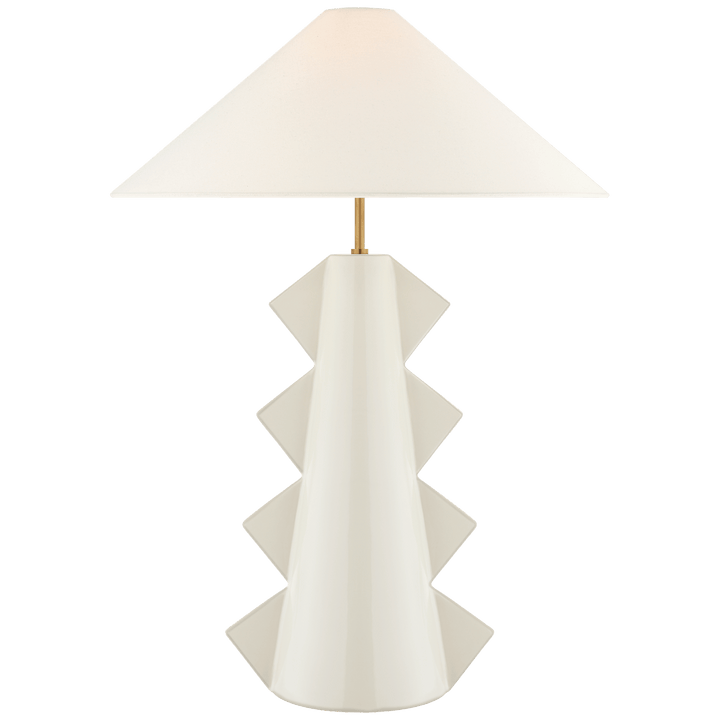 Senso Large Table Lamp in Ivory with Linen Shade