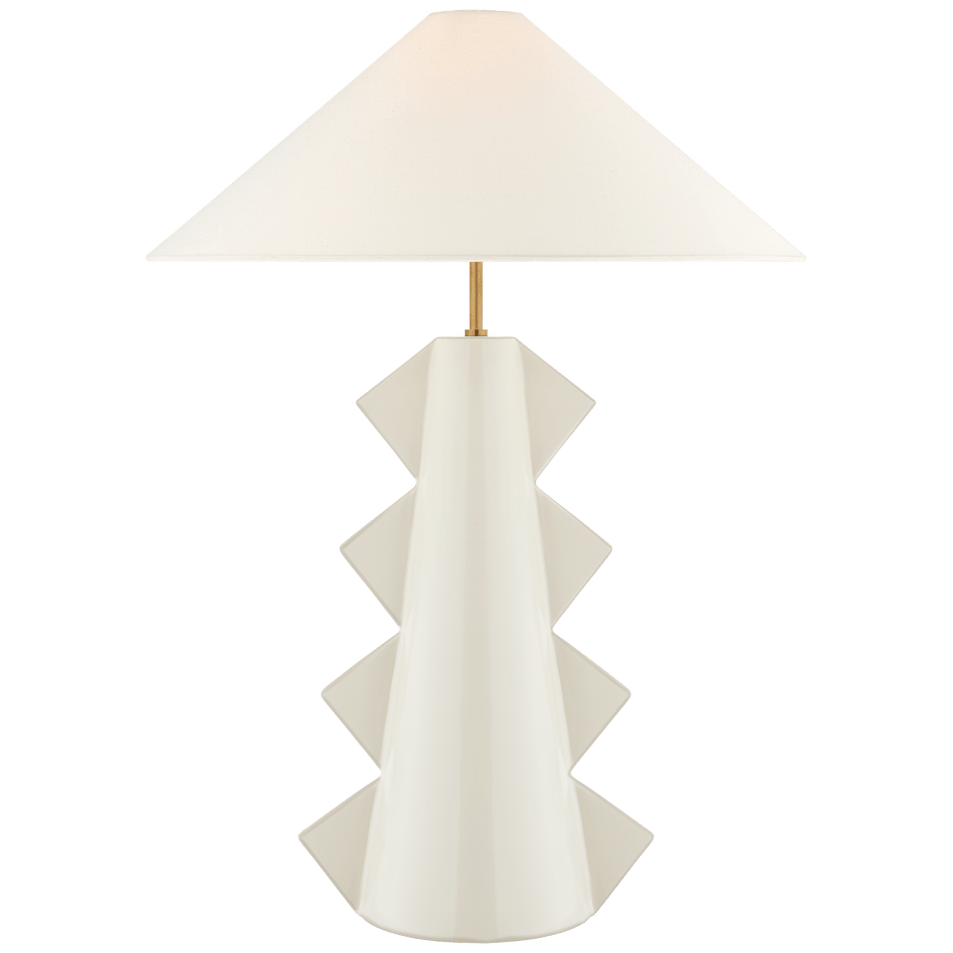 Senso Large Table Lamp in Ivory with Linen Shade