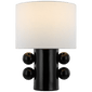Tiglia Low Table Lamp in Black with Linen Shade