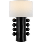 Tiglia Tall Table Lamp in Black with Linen Shade