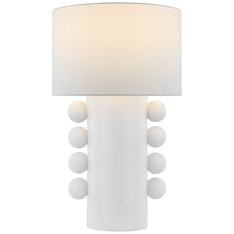 Tiglia Tall Table Lamp in Plaster White with Linen Shade