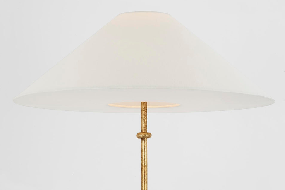 Zealous 30" Table Lamp in Museum Gild with Linen Shade