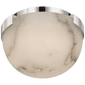 Melange 5" Solitaire Flush Mount in Polished Nickel with Alabaster Shade