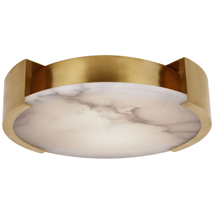 Melange X-Large Flush Mount in Antique-Burnished Brass with Alabaster