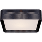 Precision Large Square Flush Mount in Bronze with Clouded Glass