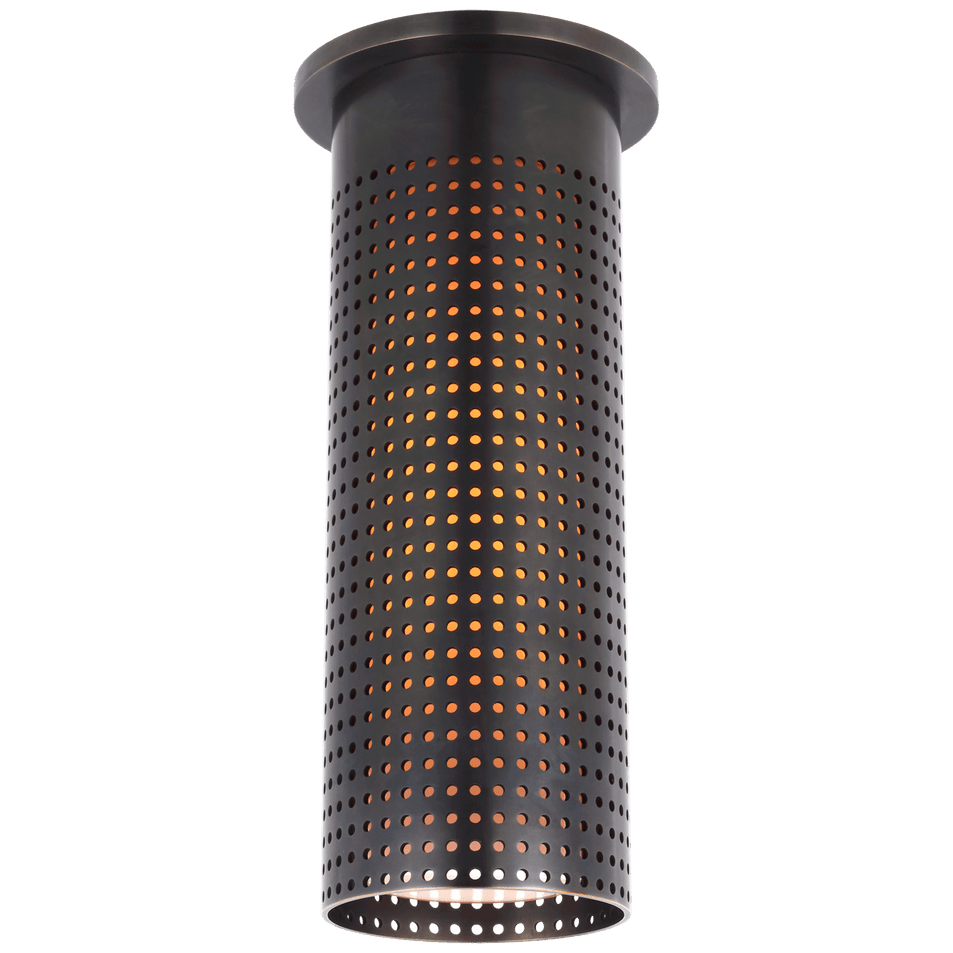 Precision Tall Monopoint Flush Mount in Bronze with White Glass