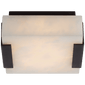 Covet Low Clip Solitaire Flush Mount in Bronze with Alabaster