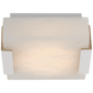 Covet Low Clip Solitaire Flush Mount in Polished Nickel with Alabaster