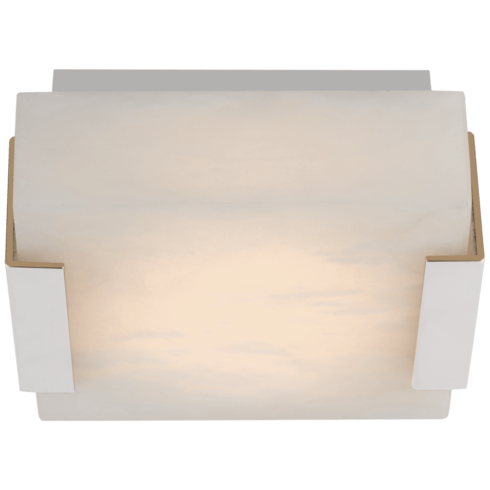 Covet Low Clip Solitaire Flush Mount in Polished Nickel with Alabaster