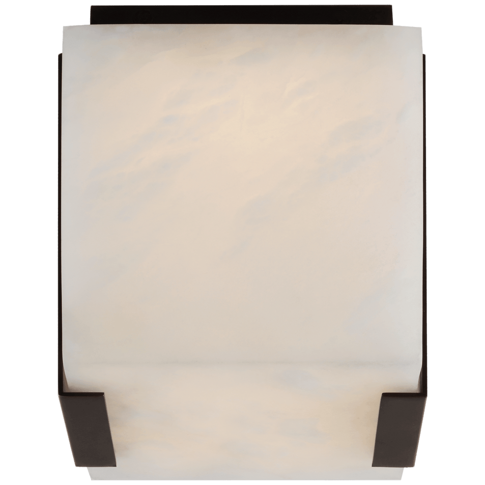 Covet Tall Clip Solitaire Flush Mount in Bronze with Alabaster