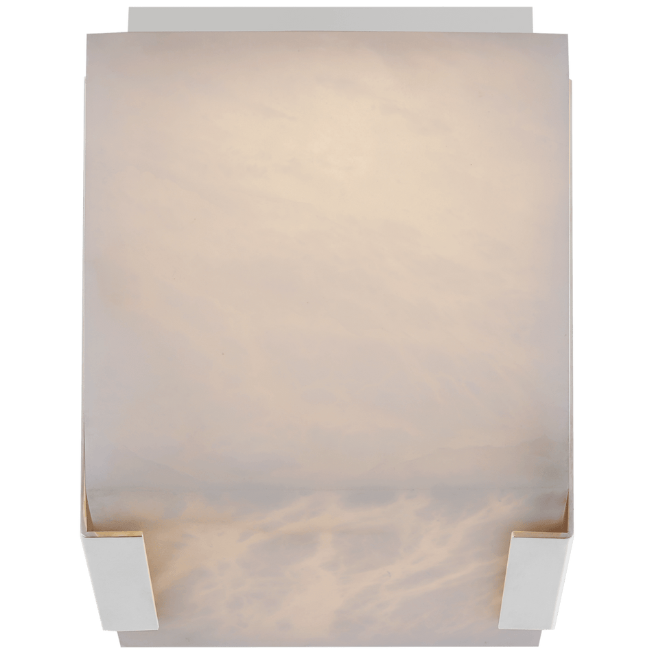 Covet Tall Clip Solitaire Flush Mount in Polished Nickel with Alabaster