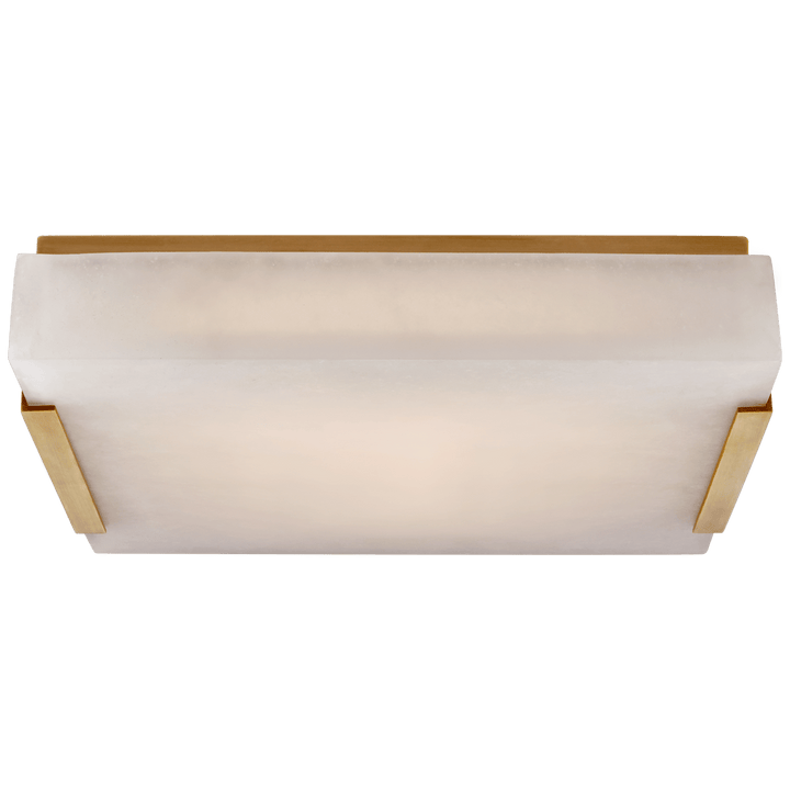Covet Medium Flush Mount in Antique-Burnished Brass with Alabaster
