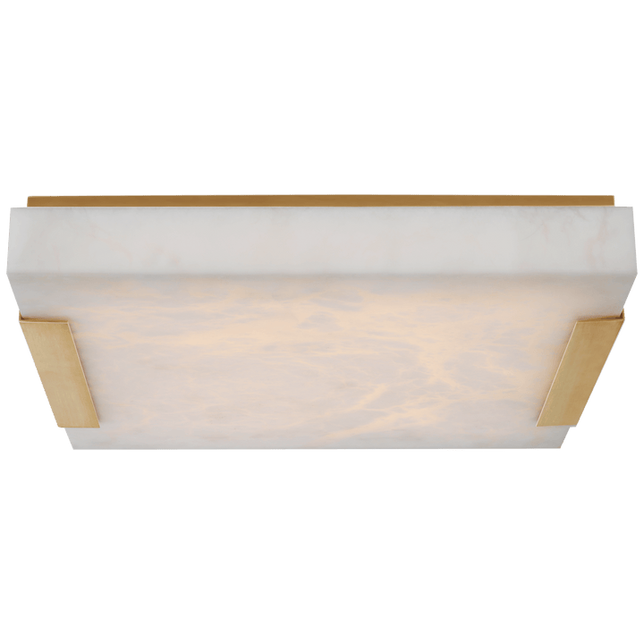 Covet Large Flush Mount in Antique-Burnished Brass with Alabaster