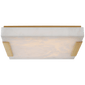 Covet Large Flush Mount in Antique-Burnished Brass with Alabaster