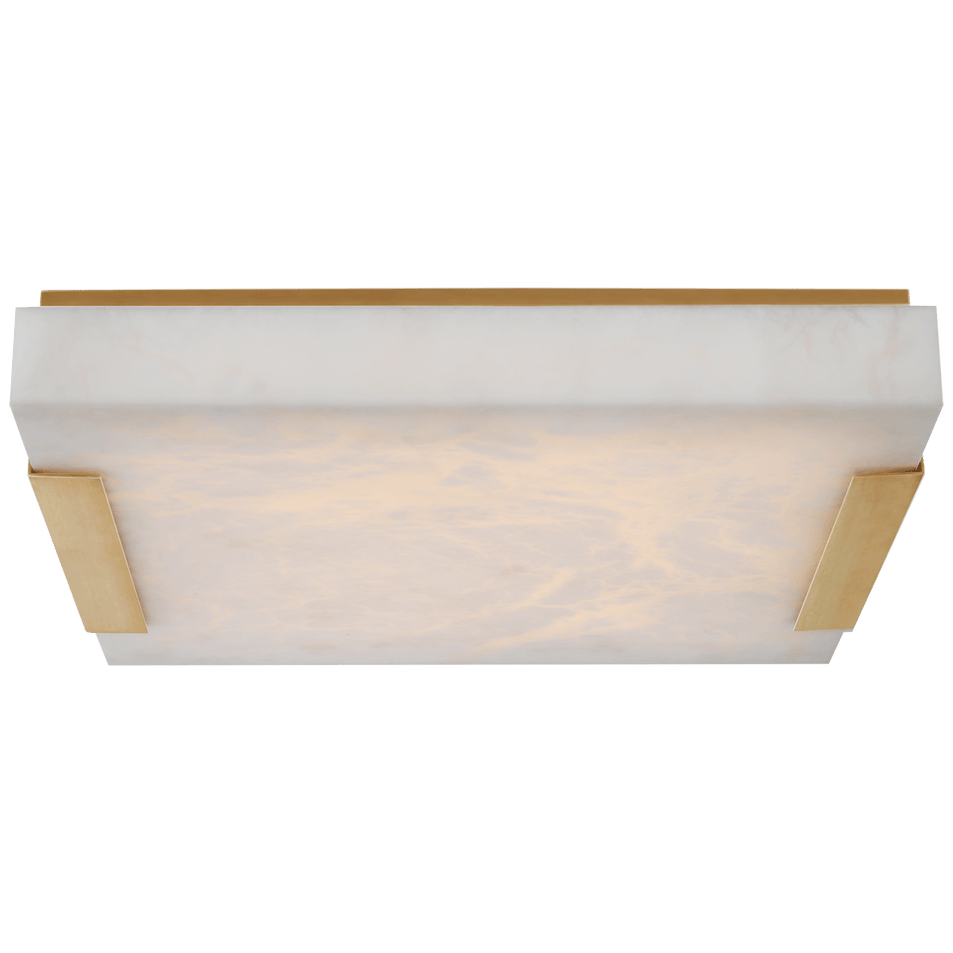 Covet Large Flush Mount in Antique-Burnished Brass with Alabaster