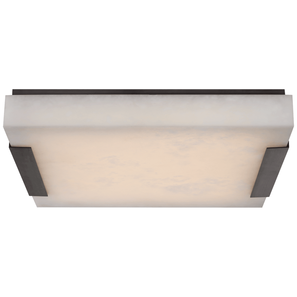 Covet Large Flush Mount in Bronze with Alabaster