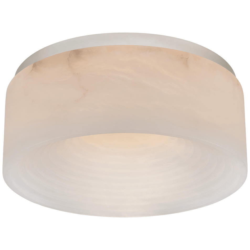 Otto Medium Flush Mount in Polished Nickel with Alabaster