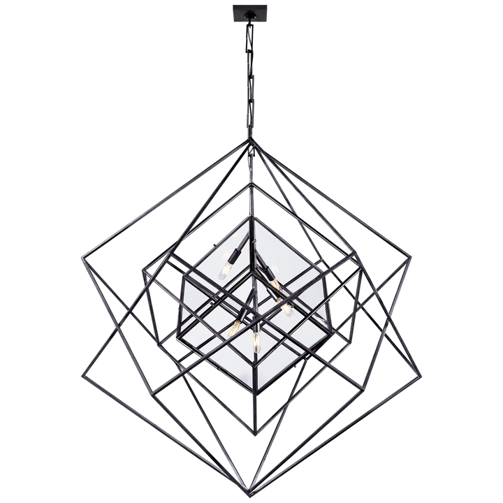 Cubist Large Chandelier, a premium Chandelier light by Visual Comfort & Co. Close - up image of its design.
