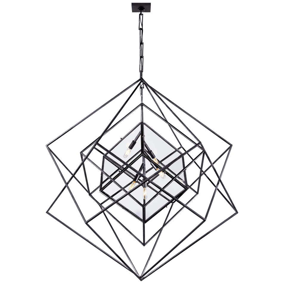 Cubist Large Chandelier, a premium Chandelier light by Visual Comfort & Co. Close - up image of its design.