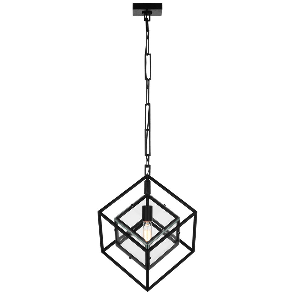 Cubed Medium Pendant, a premium Pendant light by Visual Comfort & Co. Close - up image of its design.