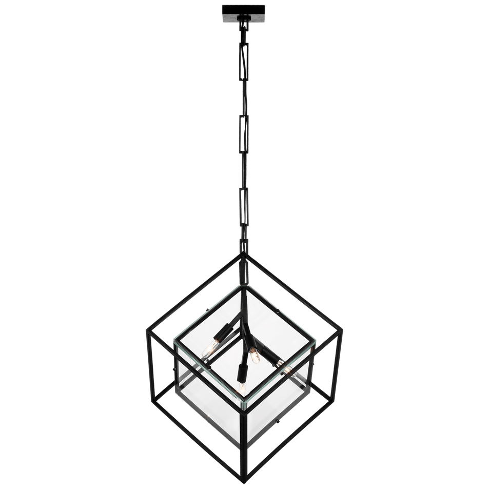 Cubed Large Pendant, a premium Pendant light by Visual Comfort & Co. Close - up image of its design.